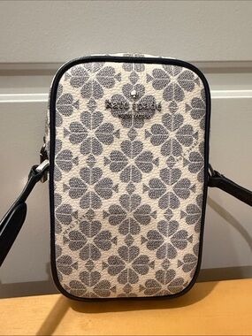 kate spade Cream and Gray Floral Crossbody Phone Bag
